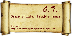 Orszáczky Trajánusz névjegykártya